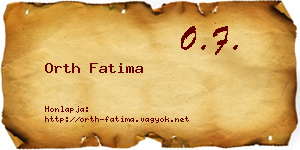 Orth Fatima névjegykártya